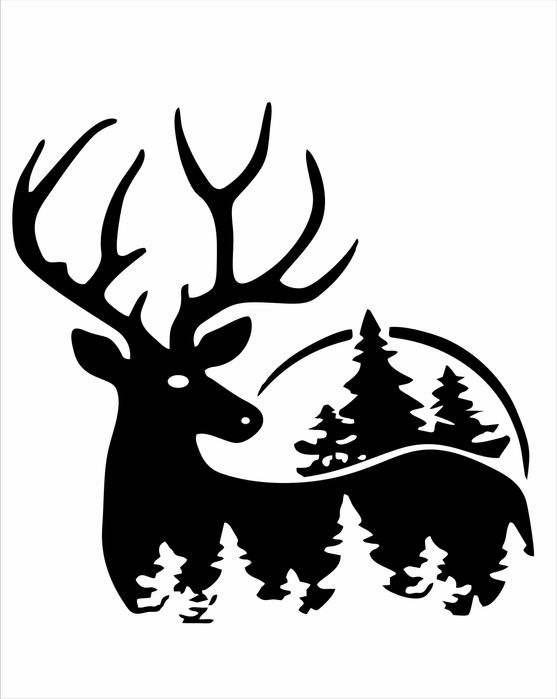 Sticker auto cerb si peisaj montan marca oracal sau alte modele