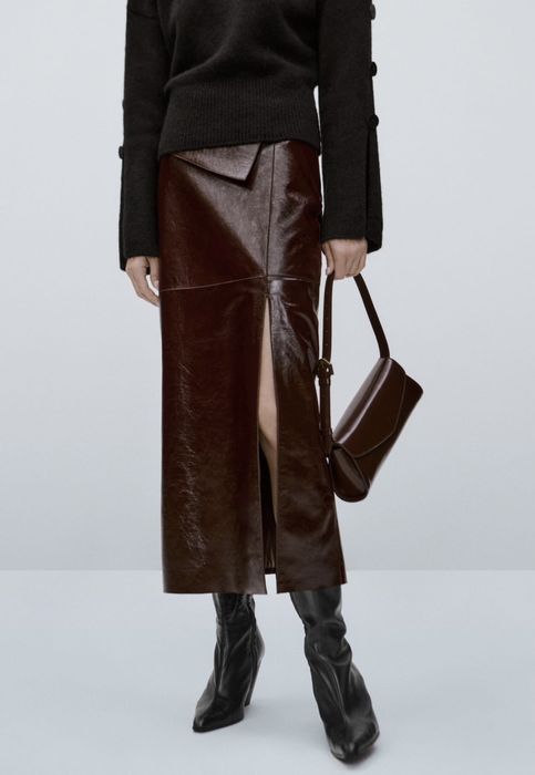 Fusta din piele Massimo Dutti Limited Edition