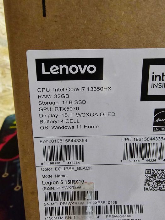 Laptop Gaming Lenovo I7 13th, Rtx 5070, 32gb ddr5, ssd 1tb, OLED!