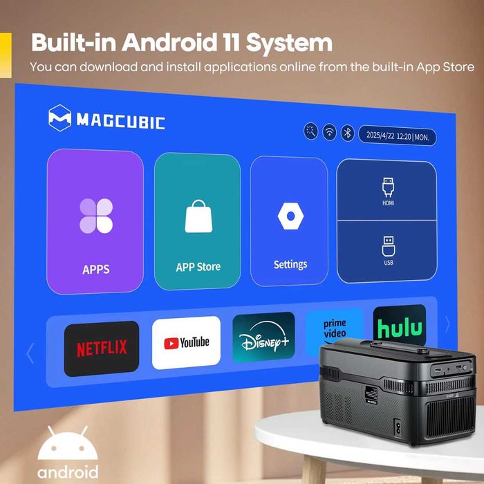 Proiector Magcubic HY450C, 900 ANSI, 1080P Native, Suport 8K/4K