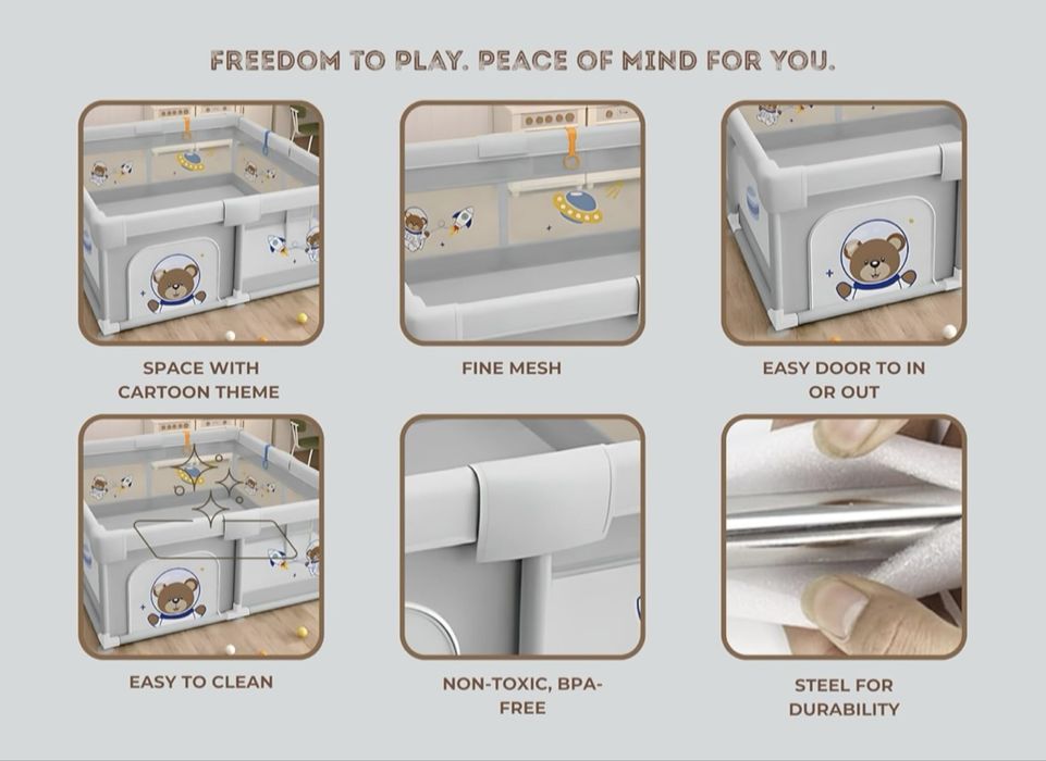 Tarc de joaca pentru bebelusi, 180*200cm