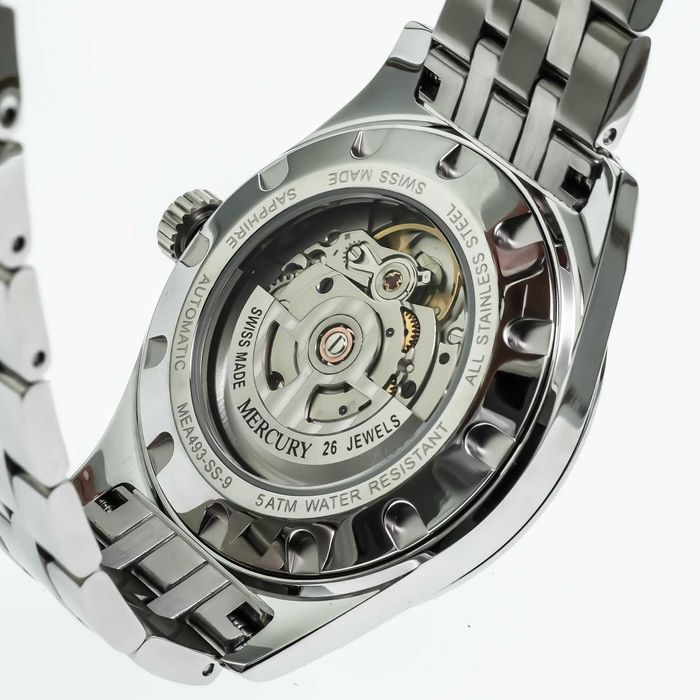 Ceas Mercury - Roadstar Automatic Swiss Made - MEA493-SS-9 - White Calendar - Bărbați