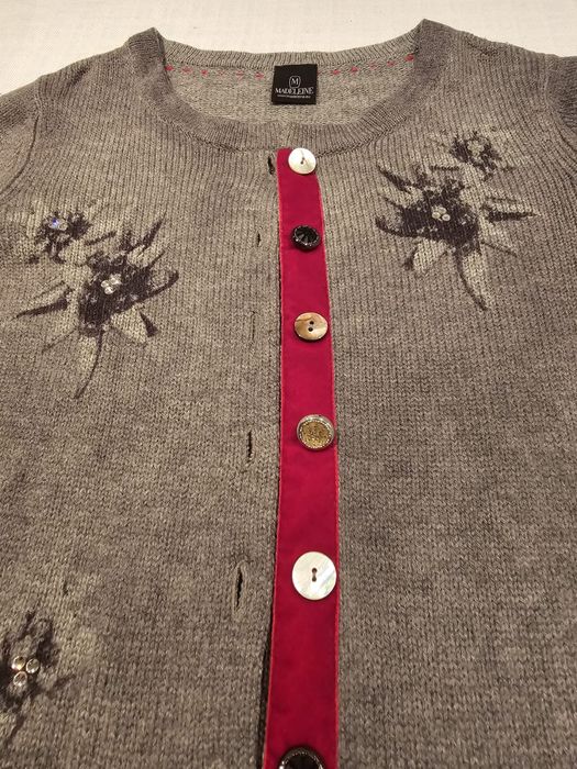 Cardigan Madeleine – Lână & Cașmir, Butoni Bijuterie și Paiete
