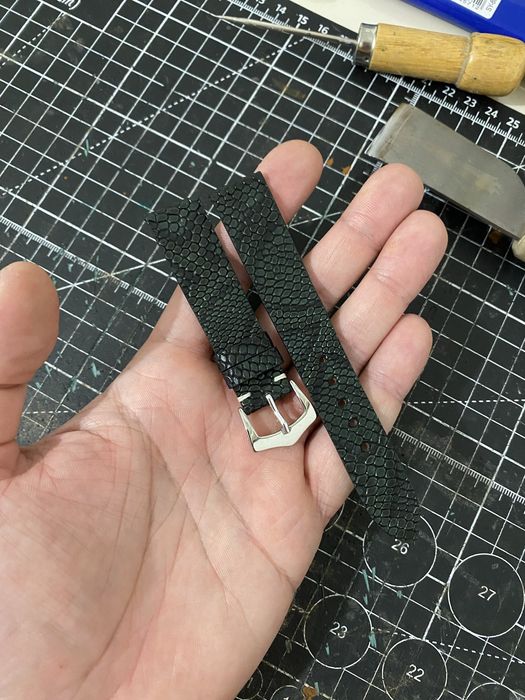 Curea ceas din piele cu presaj exotic 18 mm pentru Jaeger Le Coultre