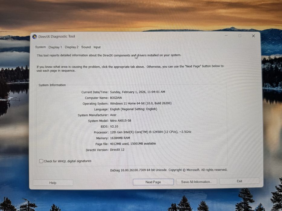 Vand laptop Acer Nitro 5 Intel + RTX 2050 pentru piese sau reparatii