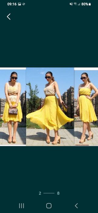 Fusta dama plisata-include cureaua