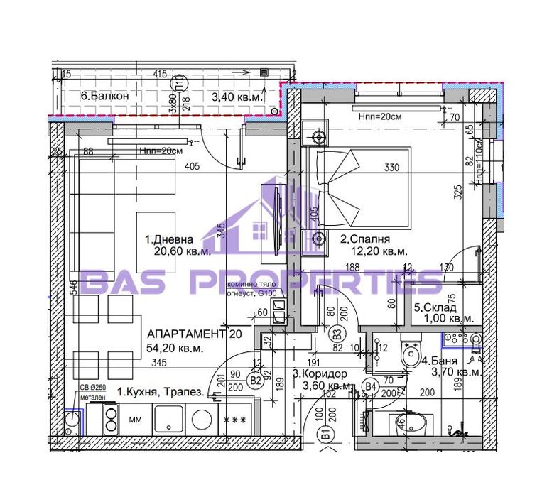 Продава се Двустаен апартамент в София, Люлин 5 - 62 кв.м за 1344 €/кв.м - Снимка #1