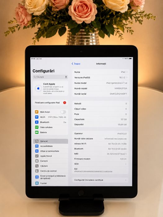 Apple IPad a 7-a generatie 32Gb, 10,2”, Wi-Fi și  SIM