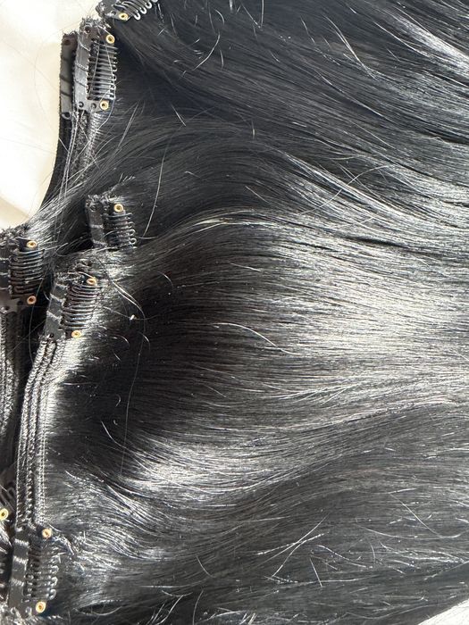 Vând extensii clip-on + coadă din păr natural LUXE