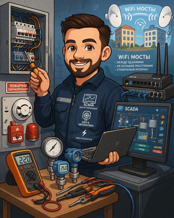 Услуги: Электрика ./ КИП ./ SCADA ./ Программист / Пожарка / Электрик