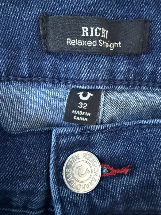 Blugi TRUE RELIGION Ricky Relaxed Straight Albastru Barbati | Marime 32 x 34 (Talie 84 cm)