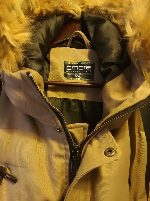 Jachetă parka de iarnă pentru bărbați - maro deschis , mărime XXL