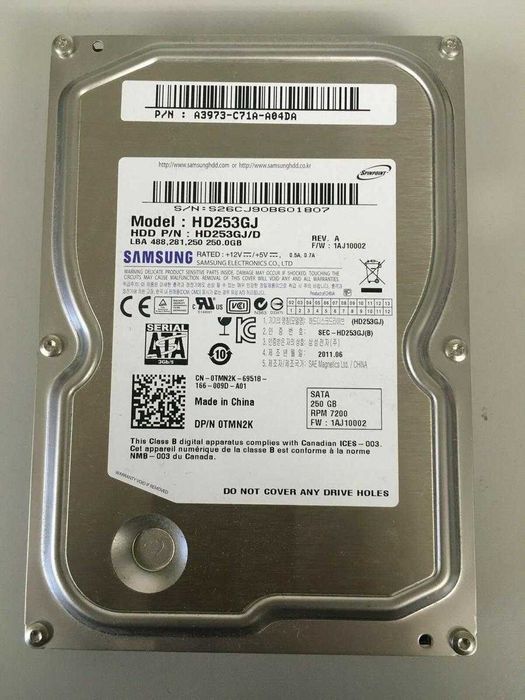 Жесткий диск HDD 250GB для компьютер