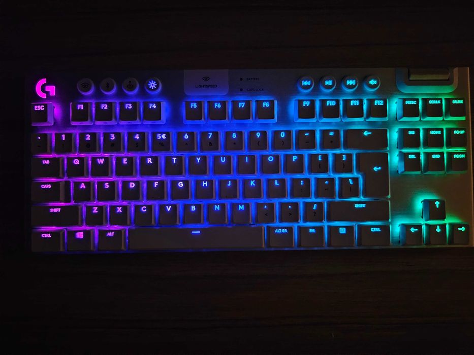 Logitech G915 tkl white lightspeed gaming mechanical keyboard бяла