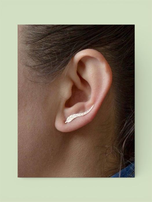 Дамски обеци – листо, златен цвят, подаръчна дървена кутия