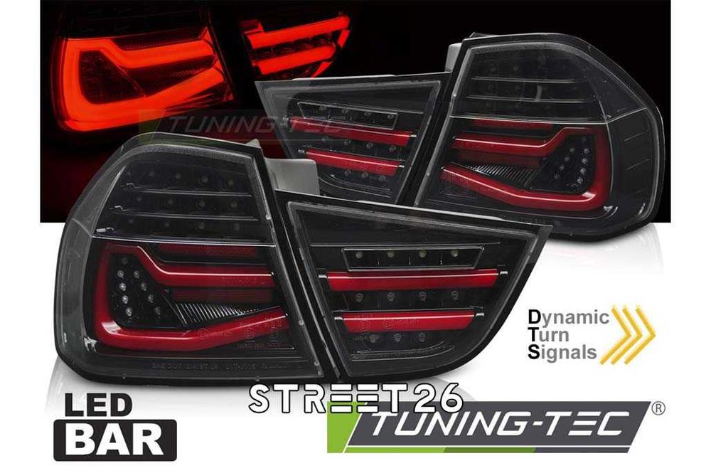 Stopuri LED BMW Seria 3 E90 LCI Sedan (2008-2011) Negru Semnal Dinamic