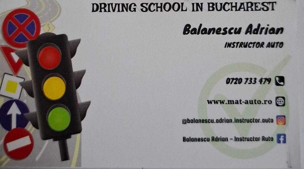 Scoala Soferi - Instructor Auto Categoria B /Driving School Bucuresti