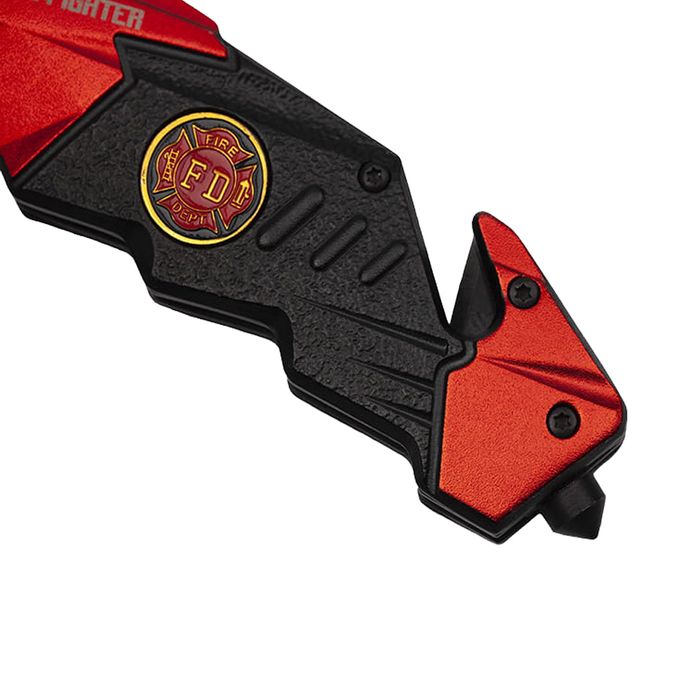 Briceag vanatoare IdeallStore, Fire Fighter, 21 cm, otel, husa inclusa