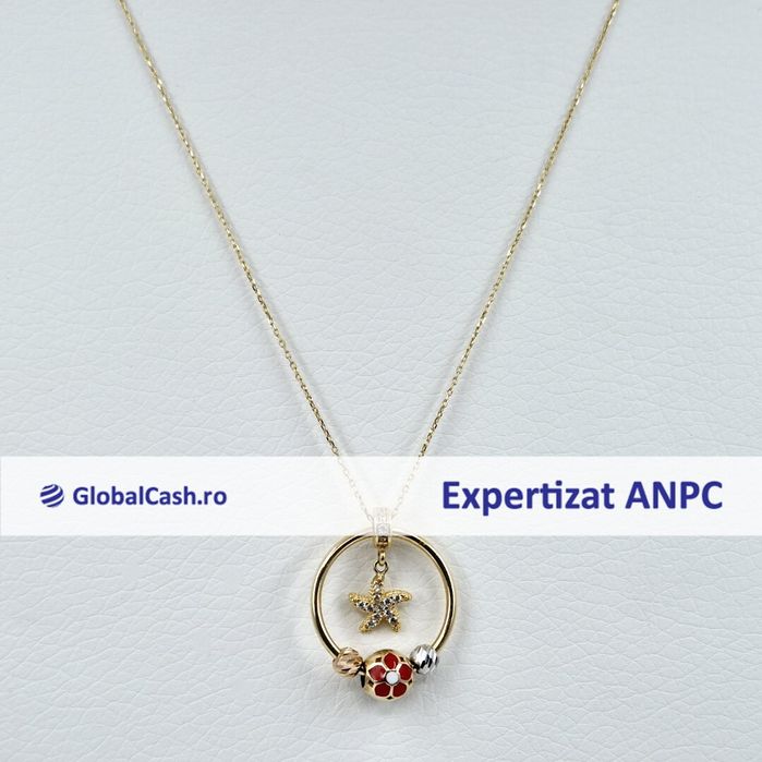 Lant cu pandantiv din aur de 14k, 3.48g | GlobalCash.ro #MI97853