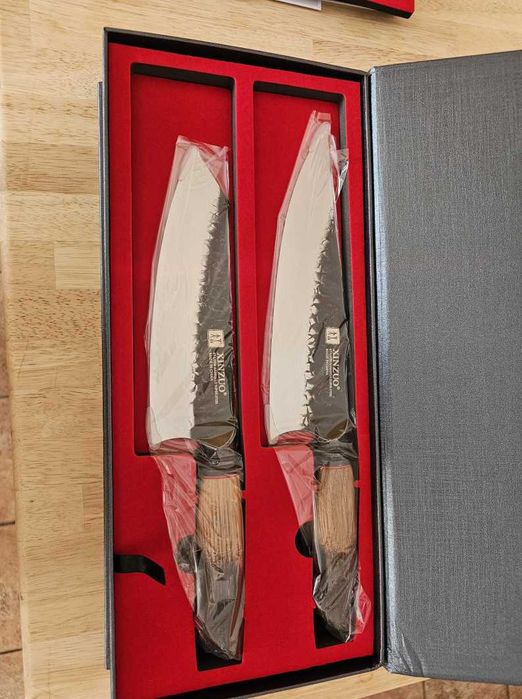 Премиум ножове дамаска стомана Damascus steel knives комплект 7 броя