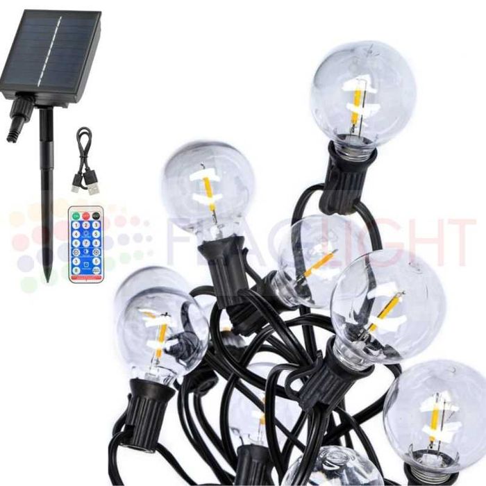 Соларни Гирлянди 5м от 10 LED Парти Лампички топло бели, сменяеми