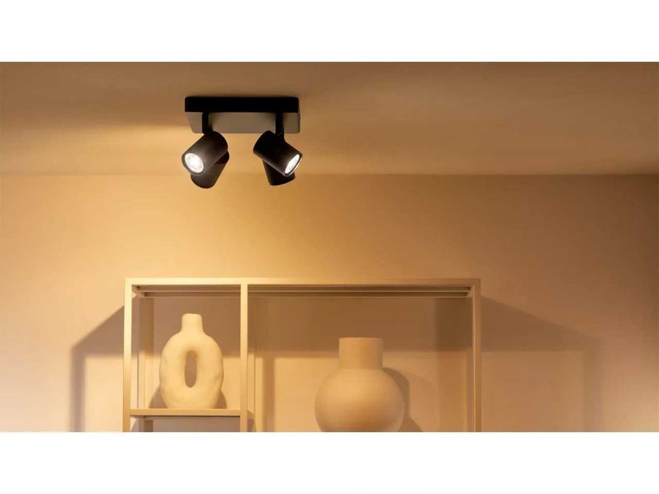 Philips WiZ IMAGEO Smart Спот LED лампа за таван с 4 светлини WiFi Черна Бяла Смарт