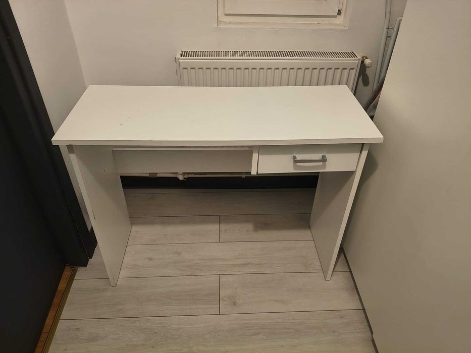 Birou HDF alb lucios 100X30cm 75xm inaltime