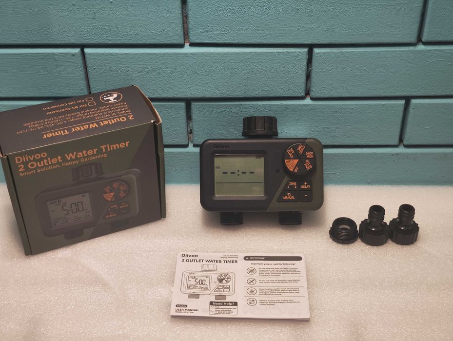 Diivoo напоителен компютър с 2 изхода, програмируем, IPX5