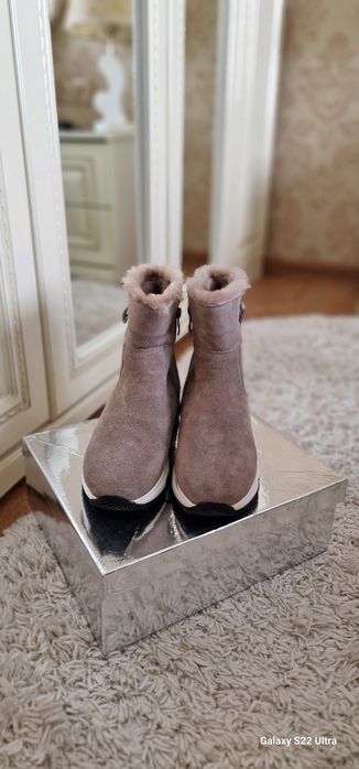 Зимние ботинки натуральная замша