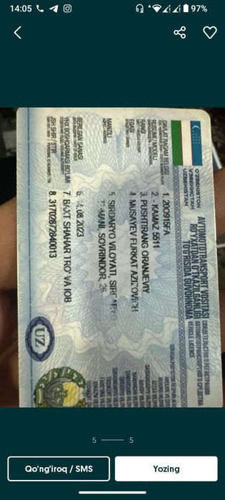 Teyagach dakment sotiladi gazga ruxsati bor