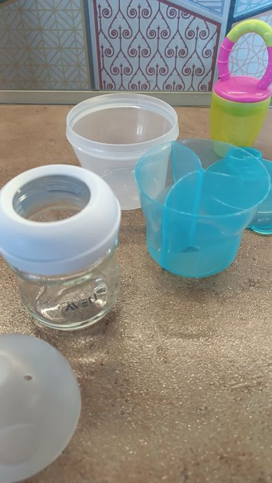 AVENT Купа за съхранение на мляко+стъклено шише+силиконов биберон