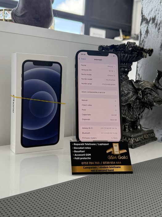 Vand iphone 12 de 64 gb baterie 100%