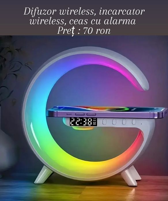 Incarcator wireless, difuzor wireless, ceas