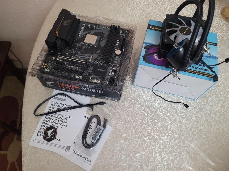 Игровой комплект: Ryzen 5 5600G + Gigabyte B550M Aorus Elite + СЖО Exe