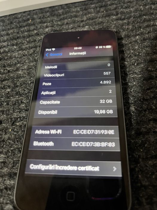 iPod Touch generația 7 - 32GB Space Gray - Baterie 90%