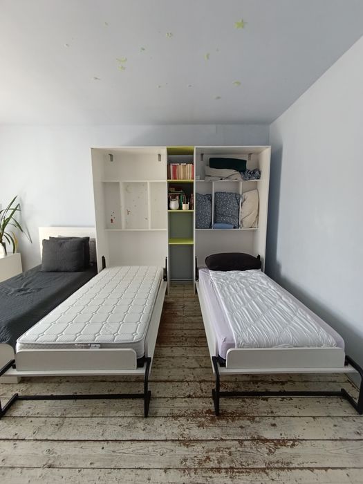 Paturi rabatabile 90x200, saltele și somiere incluse