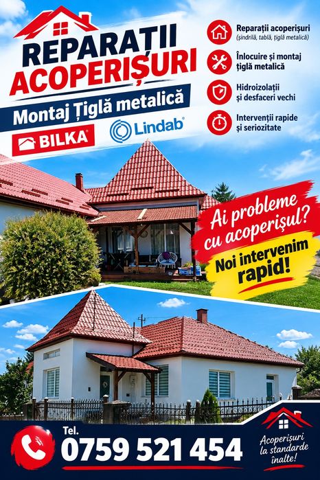 Acoperișuri BILKA Reparații Hidroizolații Dulgherii Timișoara