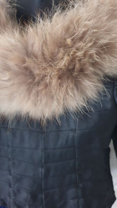 Дамско кожено яке от естествен косъм