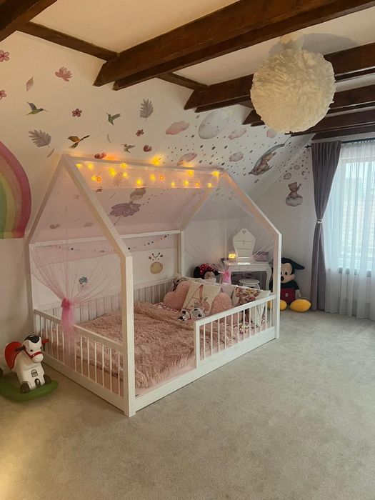 Pat Montessori copii din lemn masiv – la comandă | Livrare în toată ța