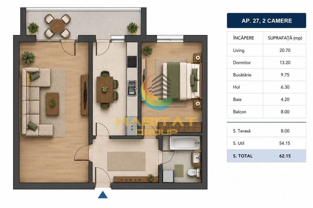 Apartament 2 camere - metrou Nicolae Teclu