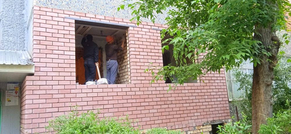 Balkonga g'isht teramiz.Kladka balkon .Керпичная кладка балканов