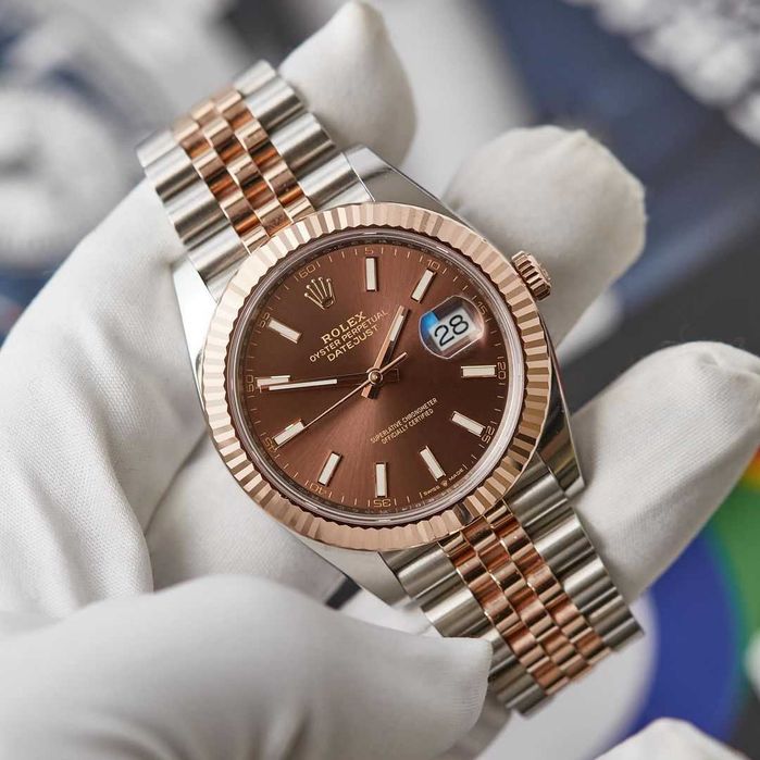 rolex datejust 41mm двуцветен шоколад
