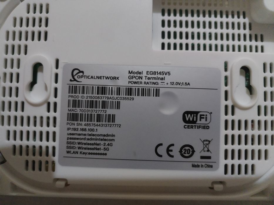 GPON Wi-Fi Modem (Huawei EG8145V5)