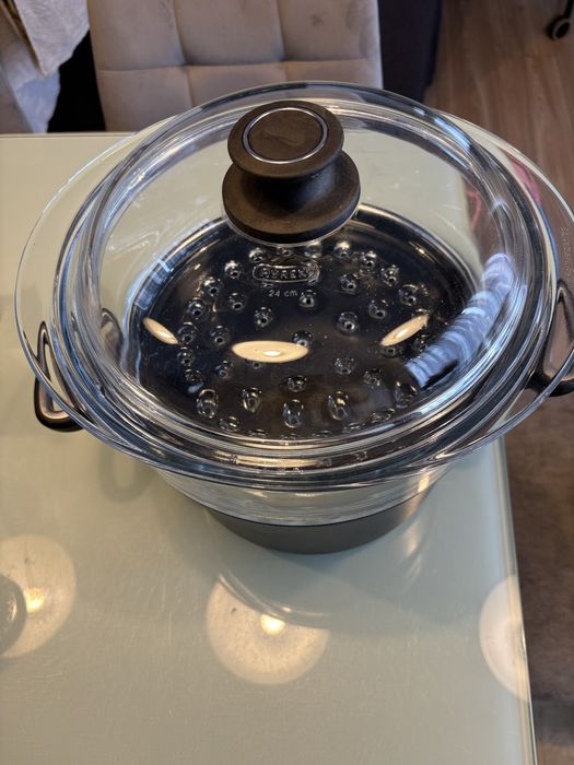 oala aluminiu, sita gatit cu abur din sticla