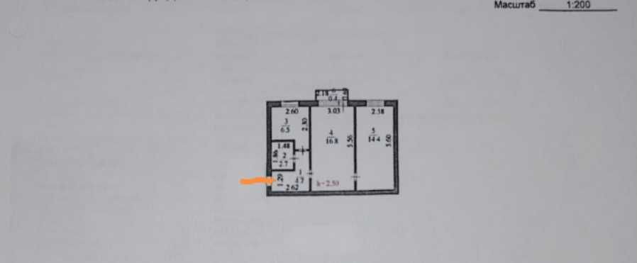 2-комнатная квартира · 45 м² · 3/5 этаж, Ауэзова 26