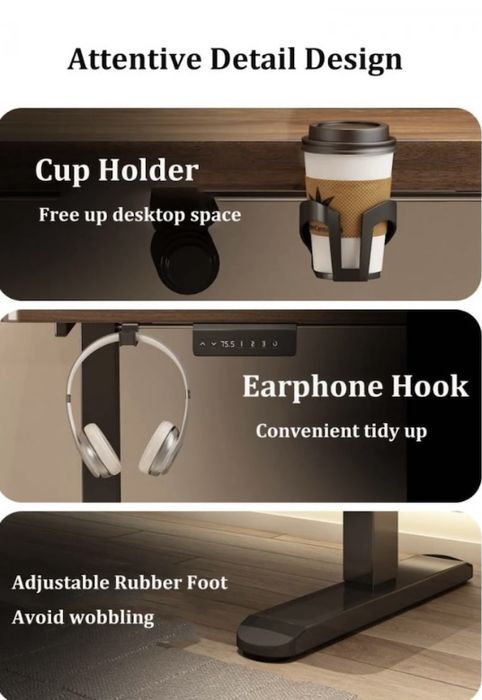 Birou Reglabil, Birou Electric Ergonomic, Alb, 120 x 60 Cm