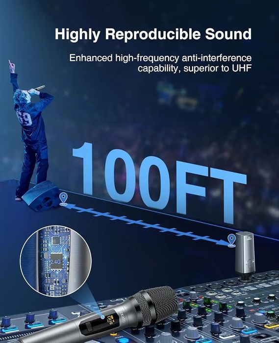 LEKATO Wireless Microphones Dual Rechargeable Microfon/microfoane