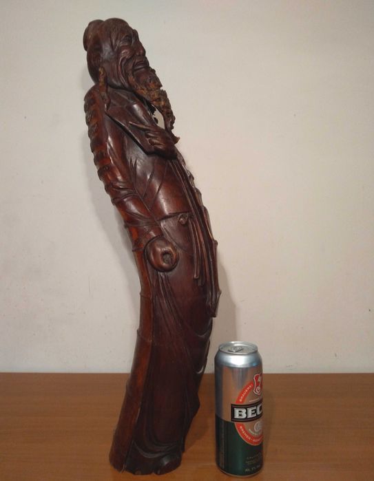 Sculptura in radacina de bambus veche/ Intelept / China/ Piesa Unicat