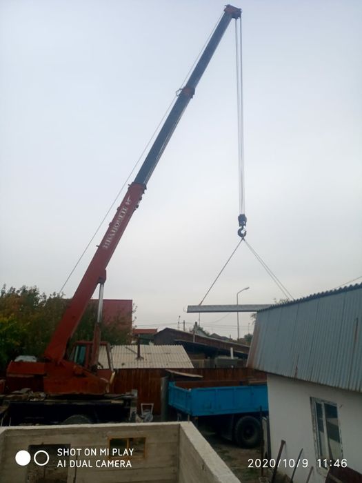Услуги крана, автокран, бадья,