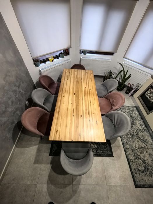 Set masă dining/living/ bucătărie + 8 scaune tapițate